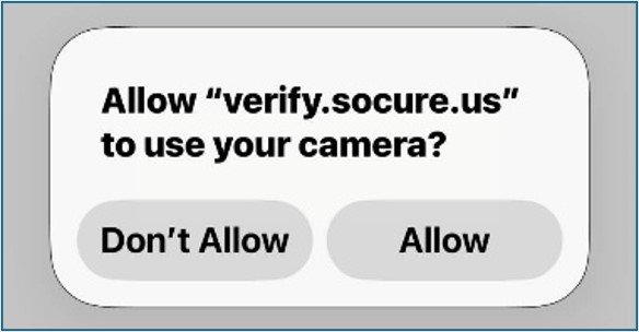 Allow camera access pop-up