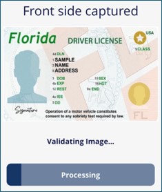 Driver's license image processing and validating