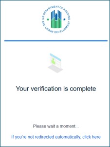 Your verification is complete screen